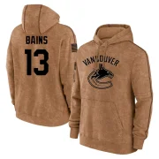 Arshdeep Bains Men's Vancouver Canucks 2023 Salute to Service Club Pullover Hoodie Brown