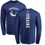 Arshdeep Bains Men's Vancouver Canucks Backer Long Sleeve T-Shirt - Royal