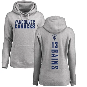 Arshdeep Bains Women's Vancouver Canucks Branded Ash Backer Pullover Hoodie