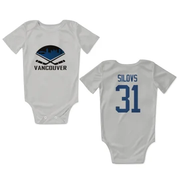 Arturs Silovs Vancouver Canucks  Infant & Newborn Bodysuit - White