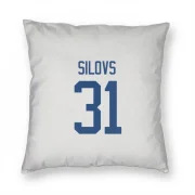 Arturs Silovs Vancouver Canucks  Pillow Cover (18 X 18) - White