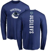 Arturs Silovs Men's Vancouver Canucks Backer Long Sleeve T-Shirt - Royal