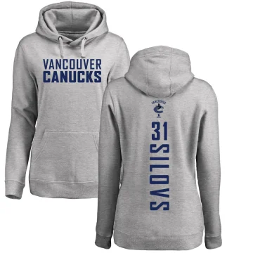 Arturs Silovs Women's Vancouver Canucks Branded Ash Backer Pullover Hoodie