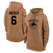 Brock Boeser Women's Vancouver Canucks 2023 Salute to Service Pullover Hoodie Brown