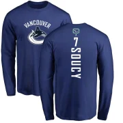 Carson Soucy Men's Vancouver Canucks Backer Long Sleeve T-Shirt - Royal