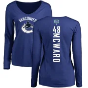 Cole McWard Women's Vancouver Canucks Backer V-Neck Long-Sleeve T-Shirt - Royal