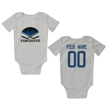 Custom Vancouver Canucks   Infant & Newborn Bodysuit  - White