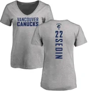 Daniel Sedin Women's Vancouver Canucks Backer T-Shirt - Ash