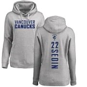 Daniel Sedin Women's Vancouver Canucks Branded Ash Backer Pullover Hoodie