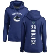 Gino Odjick Women's Vancouver Canucks Branded Backer Pullover Hoodie Blue