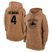 Jim Benning Women's Vancouver Canucks 2023 Salute to Service Pullover Hoodie Brown