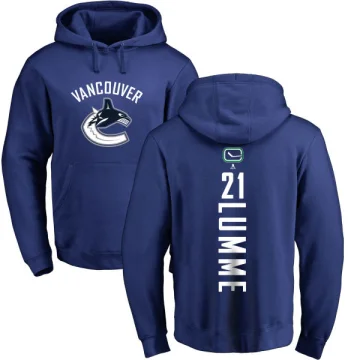 Jyrki Lumme Men's Vancouver Canucks Branded Backer Pullover Hoodie Royal