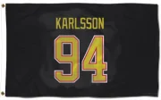 Linus Karlsson Vancouver Canucks  Flag (3 X 5) - Black