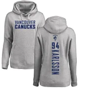 Linus Karlsson Women's Vancouver Canucks Branded Ash Backer Pullover Hoodie