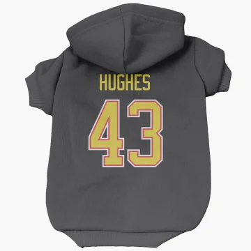 Quinn Hughes Vancouver Canucks  Dog & Cat Pet Hoodie - Black