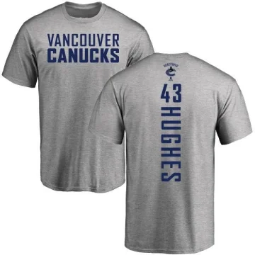 Quinn Hughes Men's Vancouver Canucks Branded Backer T-Shirt - Ash