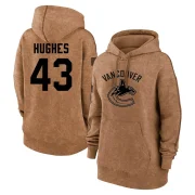 Quinn Hughes Women's Vancouver Canucks 2023 Salute to Service Pullover Hoodie Brown