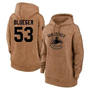 Teddy Blueger Women's Vancouver Canucks Brown 2023 Salute to Service Pullover Hoodie Blue